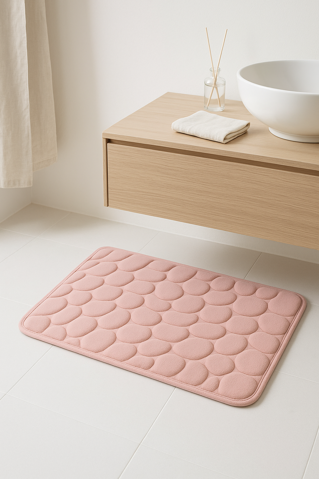 Tapis de bain memoire forme floral moderne absorbant - vue 3 sur 2