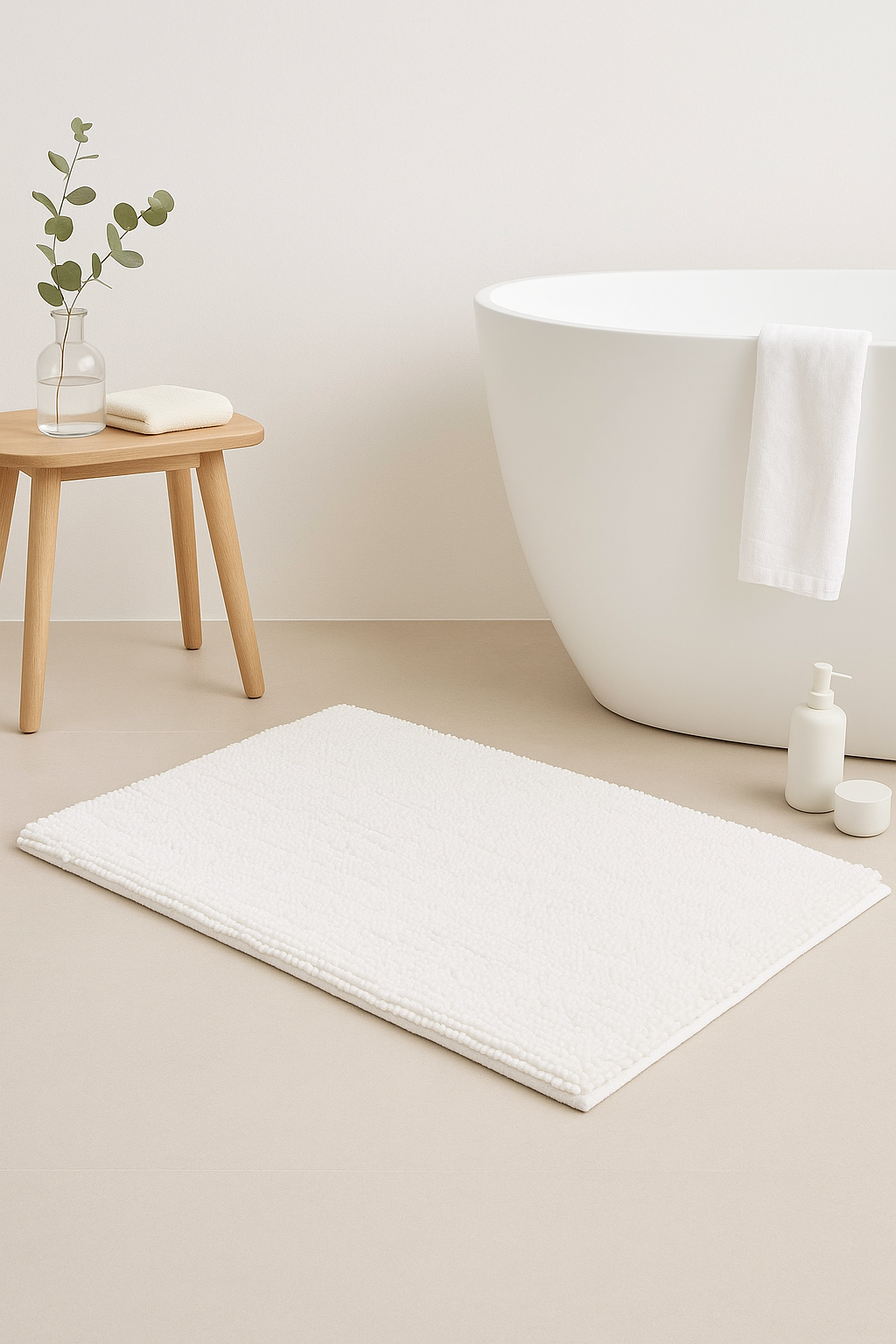 Tapis de bain microfibre chenille antidérapant absorbant épais