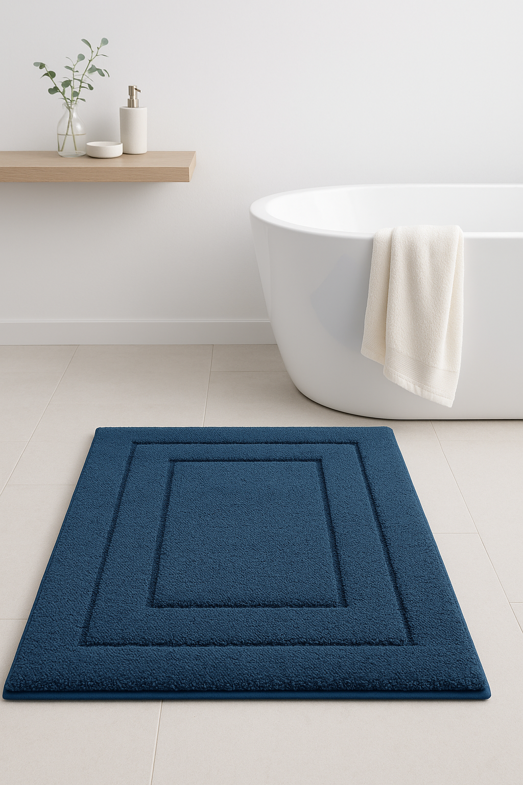 Tapis de bain microfibre velours antidérapant absorbant salle - vue 3 sur 2