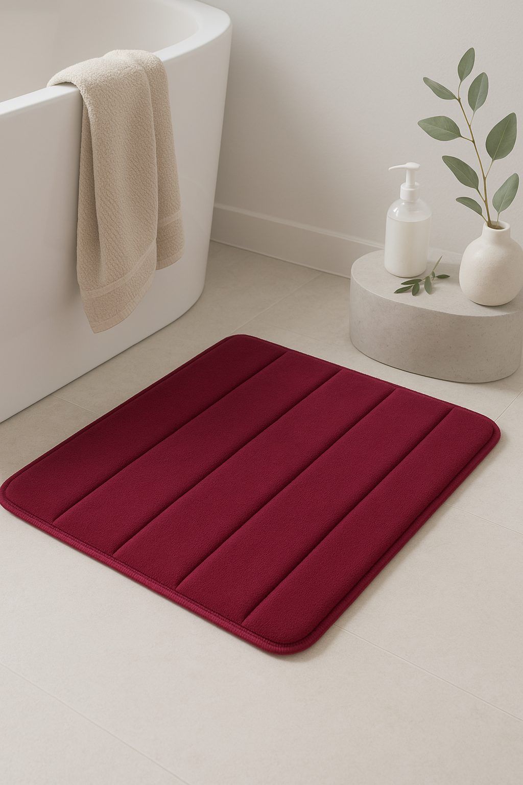 Tapis de bain mousse mémoire doux antidérapant absorbant