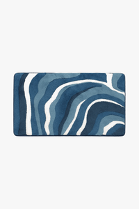 Tapis de bain nordique rayé absorbant antidérapant suedé