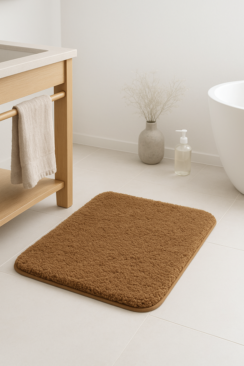tapis de bain shaggy ultra absorbant antiderapant chambre - vue 3 sur 2