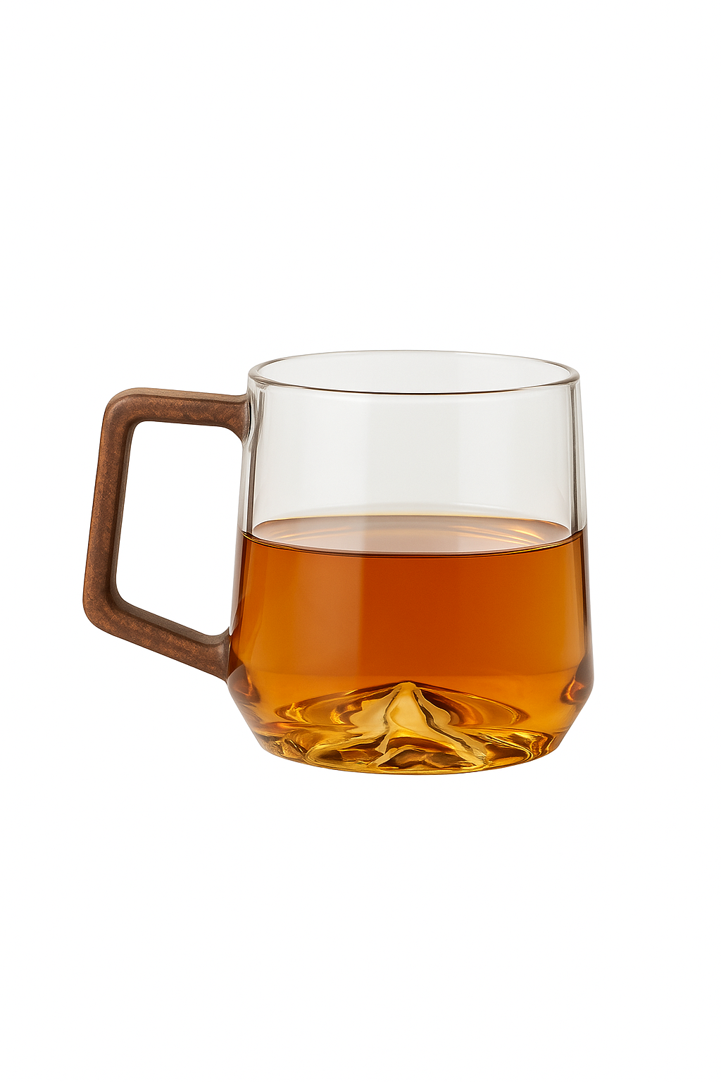 Tasse à thé verre borosilicate poignée bois zen