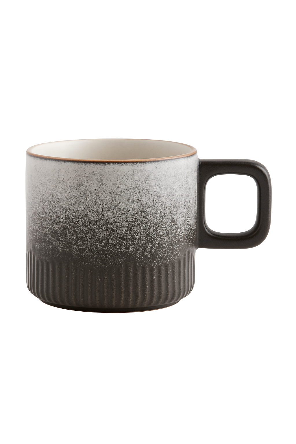 tasse café artisanale céramique vintage anse bois 60ml