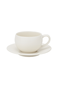 Tasse café rétro motif pierre brûlée soucoupe céramique