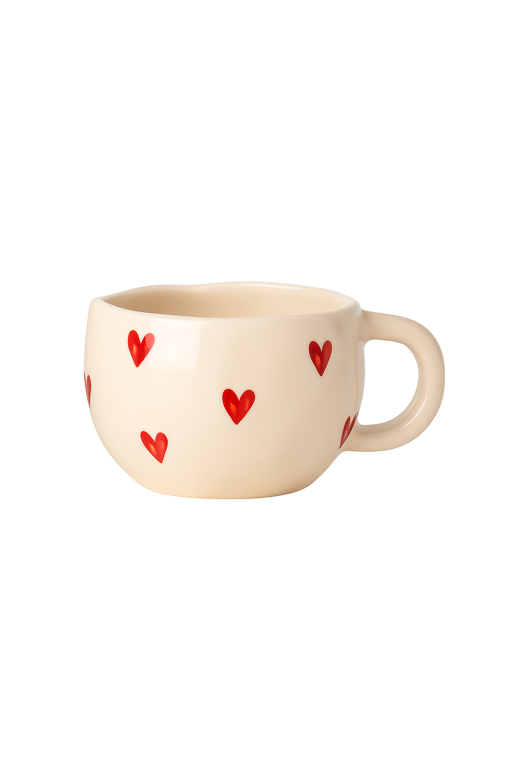 Tasse ceramique coeur amour peinte main anse cadeau