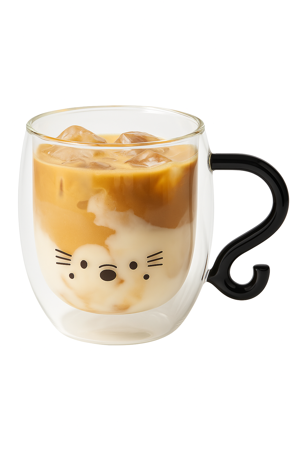 tasse chat double paroi verre 250 ml mignon