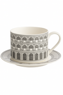 Tasse porcelaine fine motif visage italien bureau