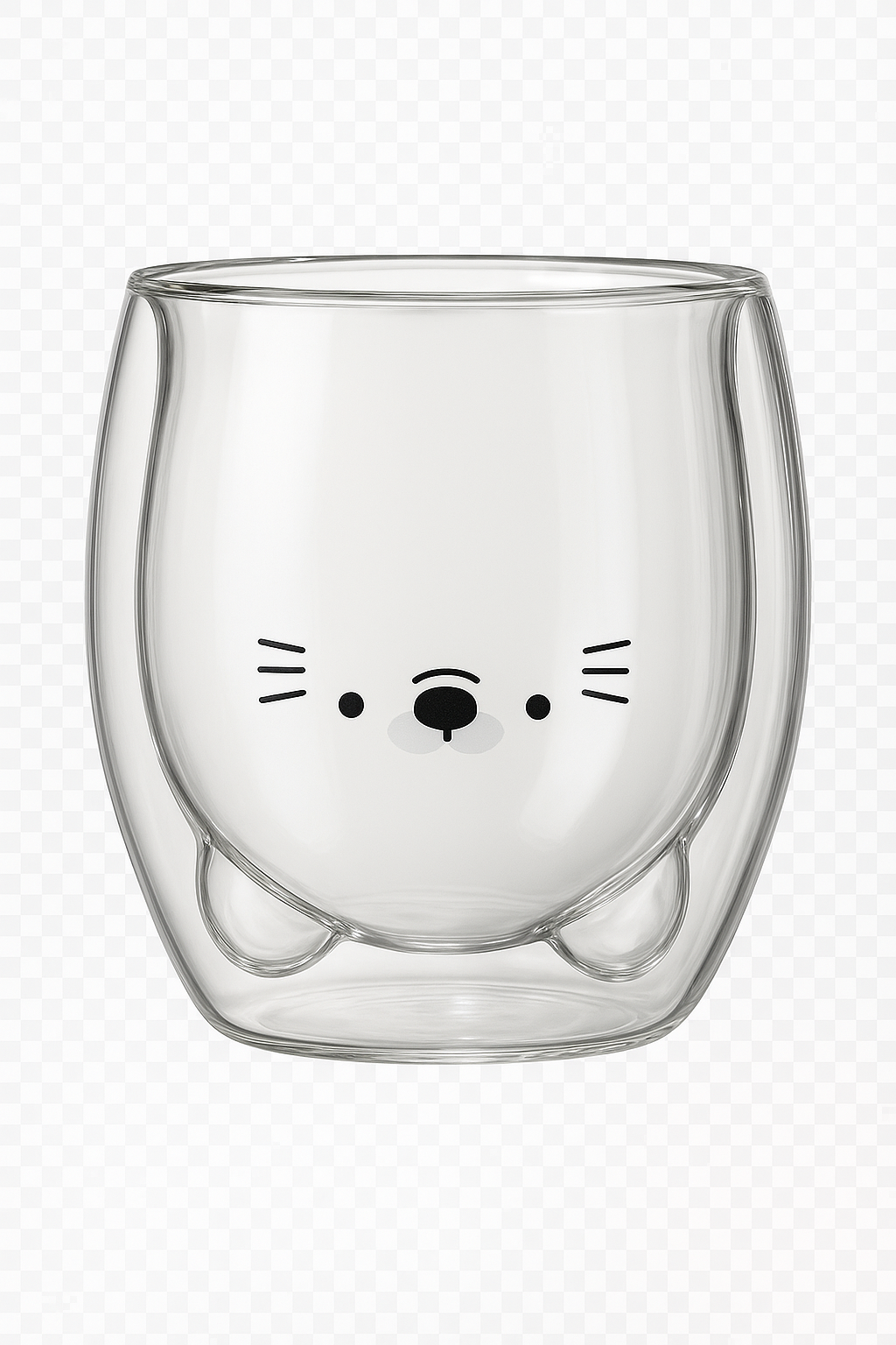 Tasse verre double paroi motif animaux 250ml
