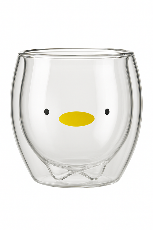 tasse verre double paroi motif animaux 3d mignons