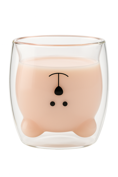 Tasse verre double paroi motifs animaux 3d