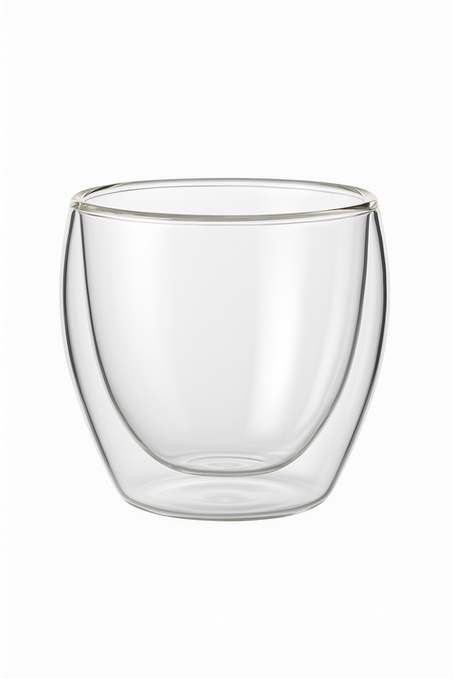 Tasses verre double paroi isolante style rayé