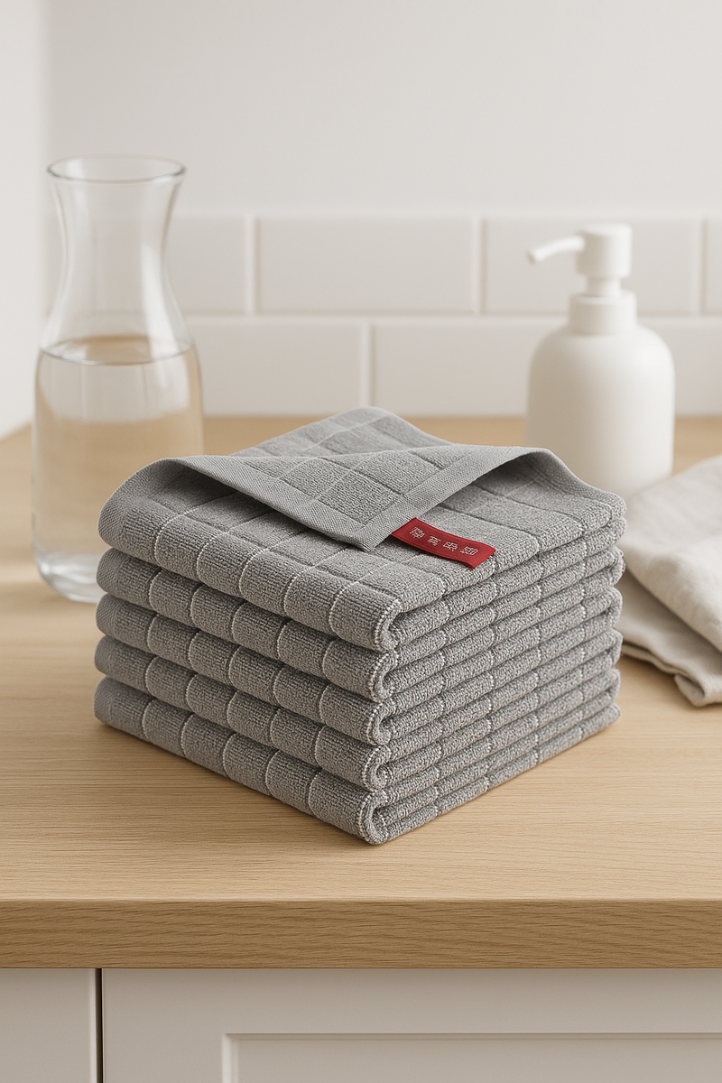 Torchon de cuisine coton éponge absorbant lot essentiel