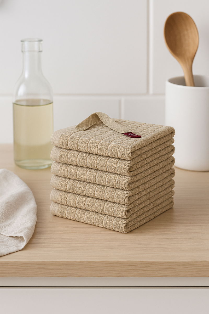 Torchon de cuisine coton éponge gaufré absorbant doux
