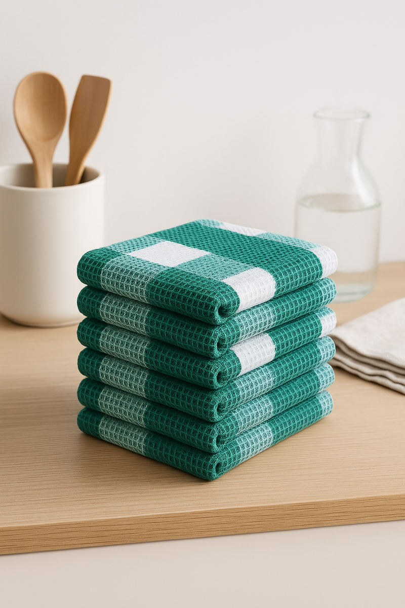 Torchon de cuisine gaufré à carreaux très absorbant