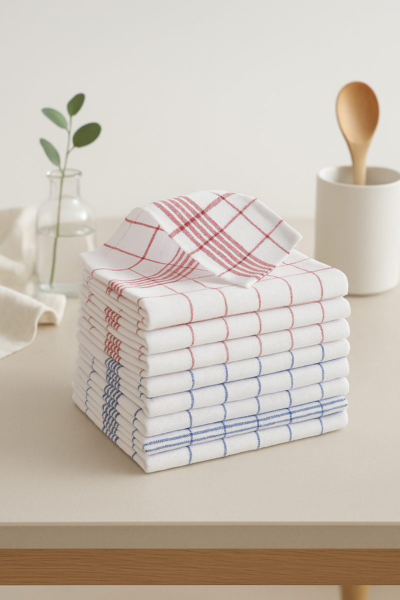 Torchon de cuisine motif carreaux absorbant séchage rapide