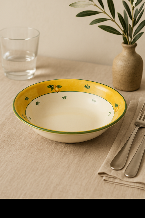 Vaisselle céramique style nordique motifs floraux rétro