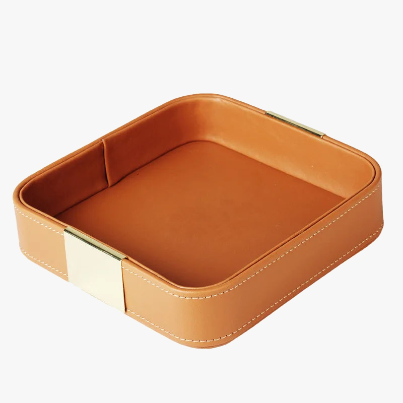 valet vide poche luxe en simili cuir pour ranger vos petites affaires