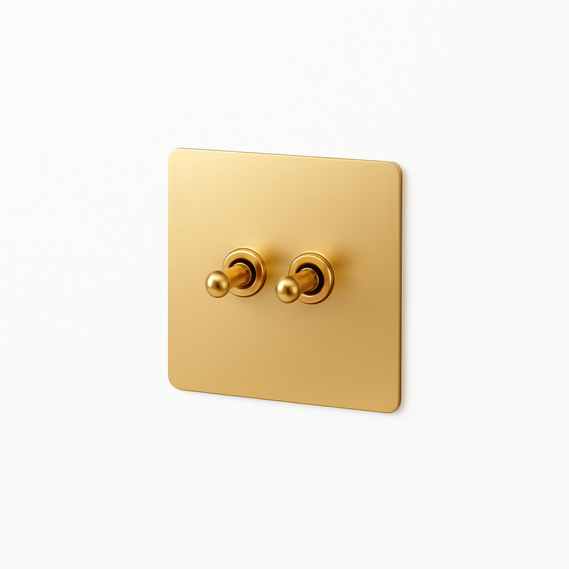 Variateur en acier doré brossé et bords arrondis