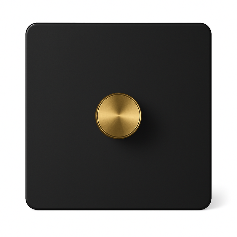 Variateur en acier noir mat bords arrondis