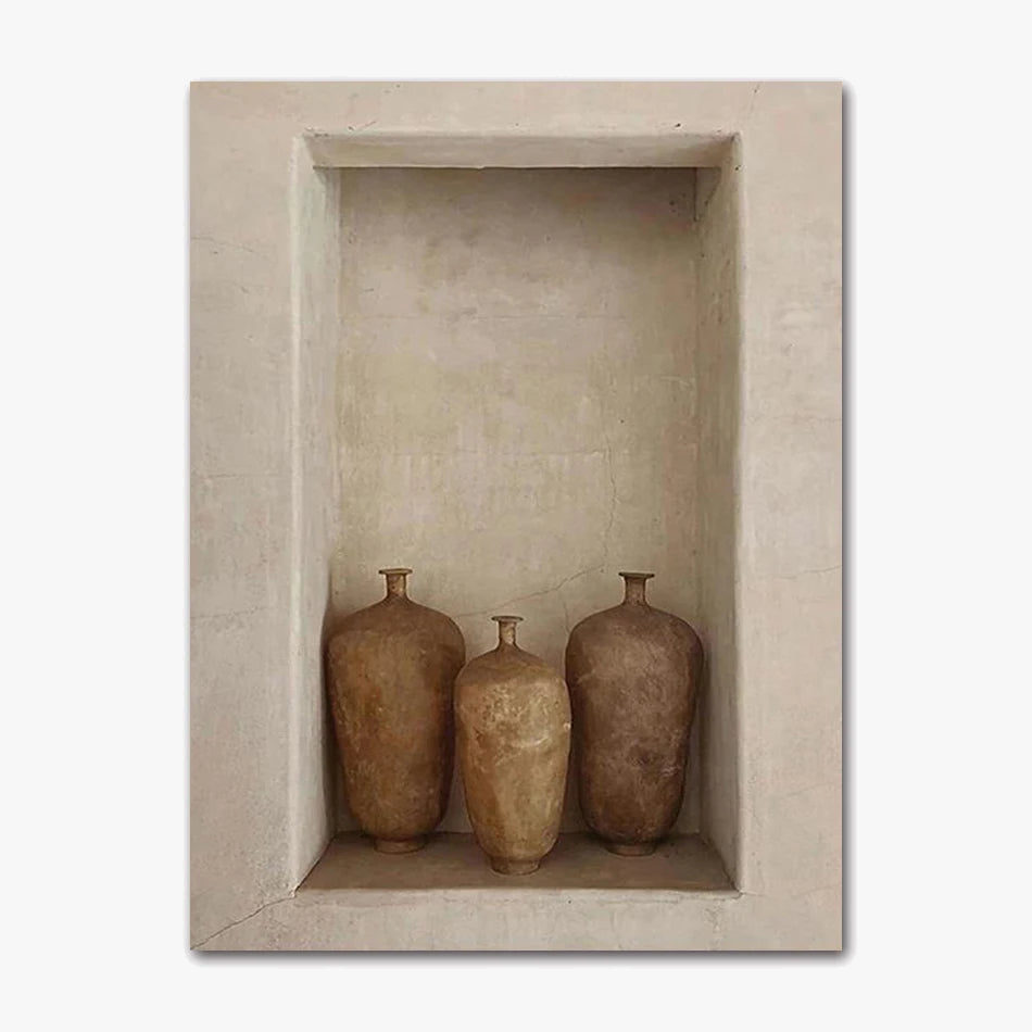 vase bohème art mural toile esthétique pour décoration intérieure moderne