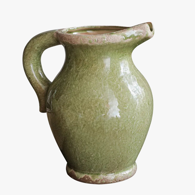 vase en céramique rétro style campagnard américain pour fleurs hydroponiques
