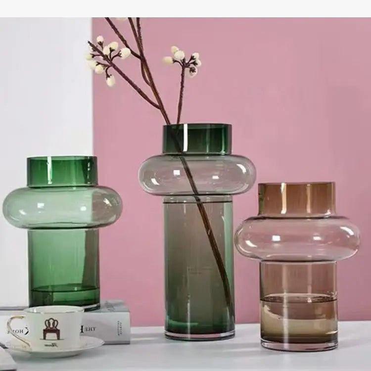 vase en verre géométrique pour décoration intérieure artistique