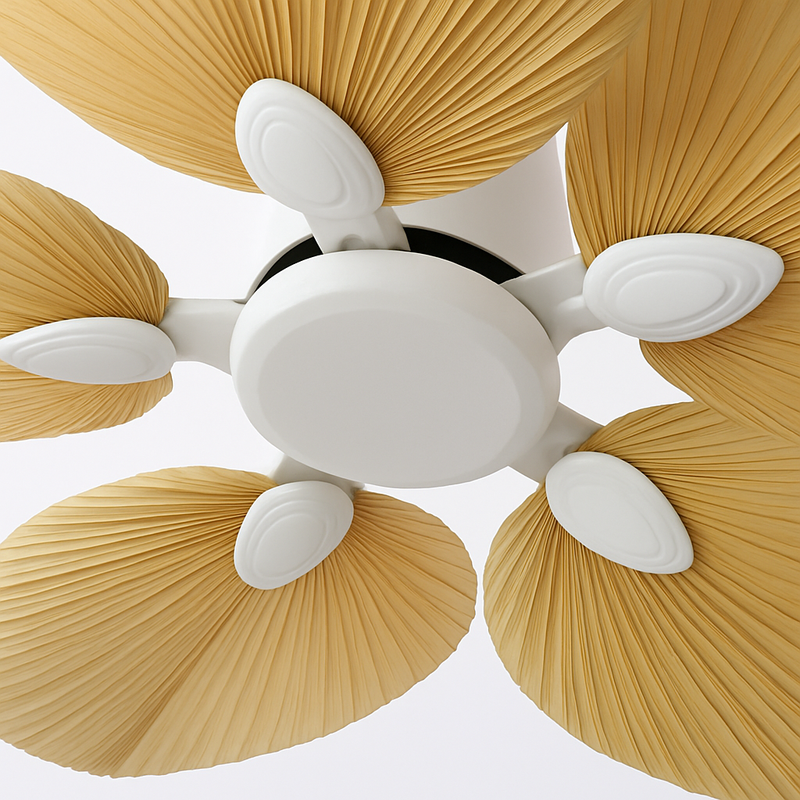 ventilateur de plafond avec télécommande en feuilles de palmier naturel