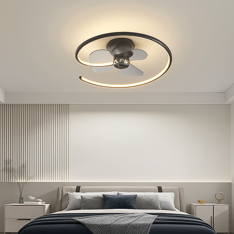 ventilateur de plafond led artpad avec lumière et télécommande