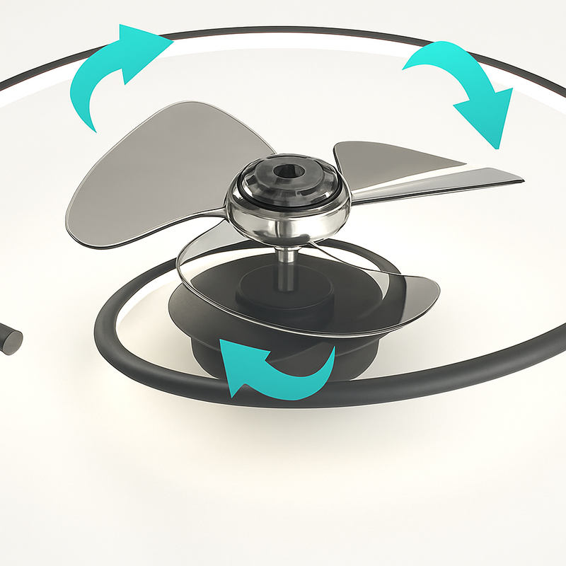 ventilateur de plafond led artpad avec lumière et télécommande