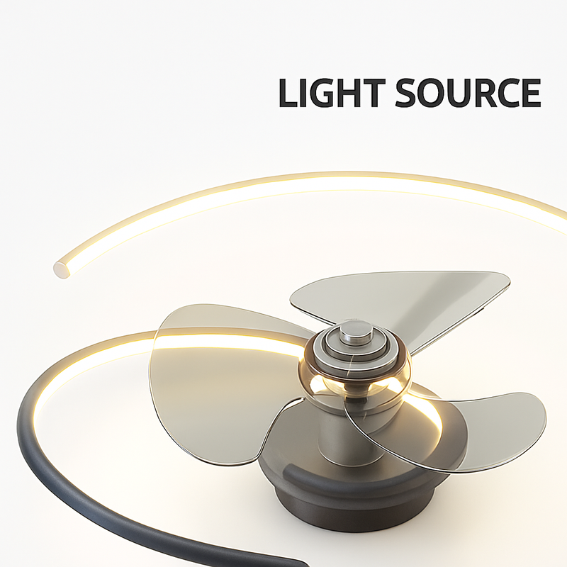 ventilateur de plafond led artpad avec lumière et télécommande