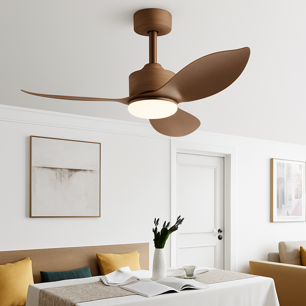 ventilateur de plafond moderne avec télécommande et lumières intégrées