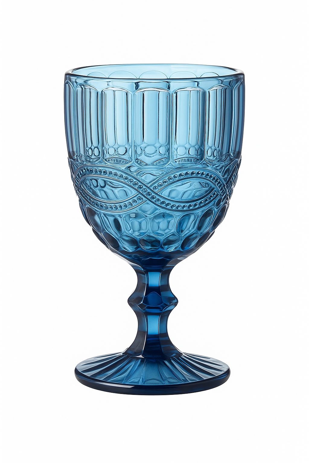 Verre a vin retro relief en verre epais - vue 2 sur 2