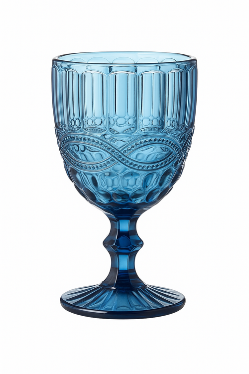 Verre a vin retro relief en verre epais