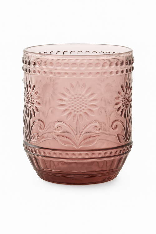 Verre vintage sans pied strié résistant chaleur cuisine