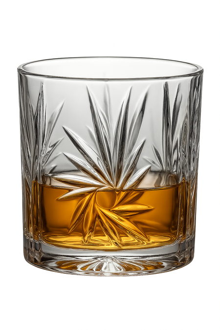Verre whisky old fashioned design élégant relief
