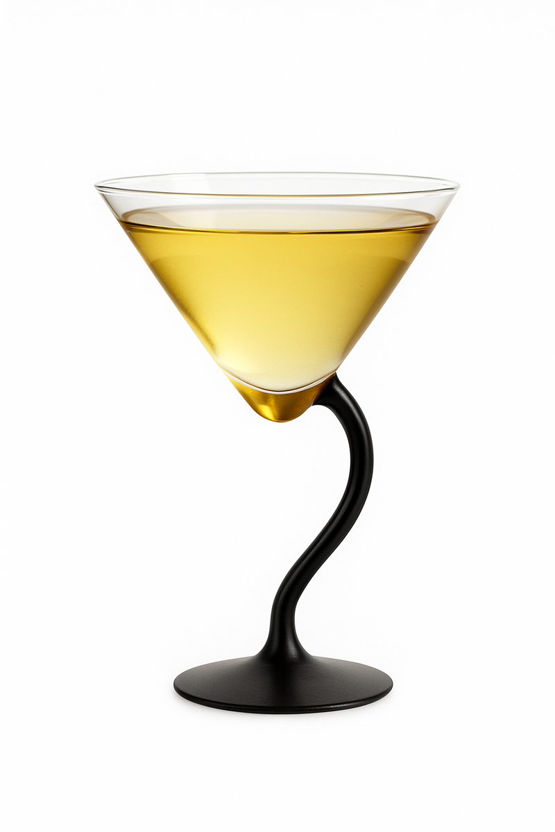 Verres à martini incurvés design artistique pour cocktails