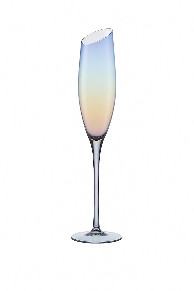 Verres champagne biseautés cristal style nordique élégants