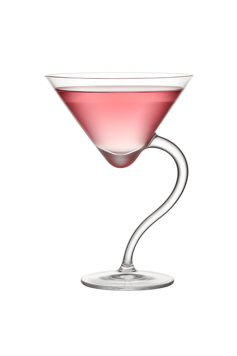 Verres martini incurvés design créatif pour bar maison
