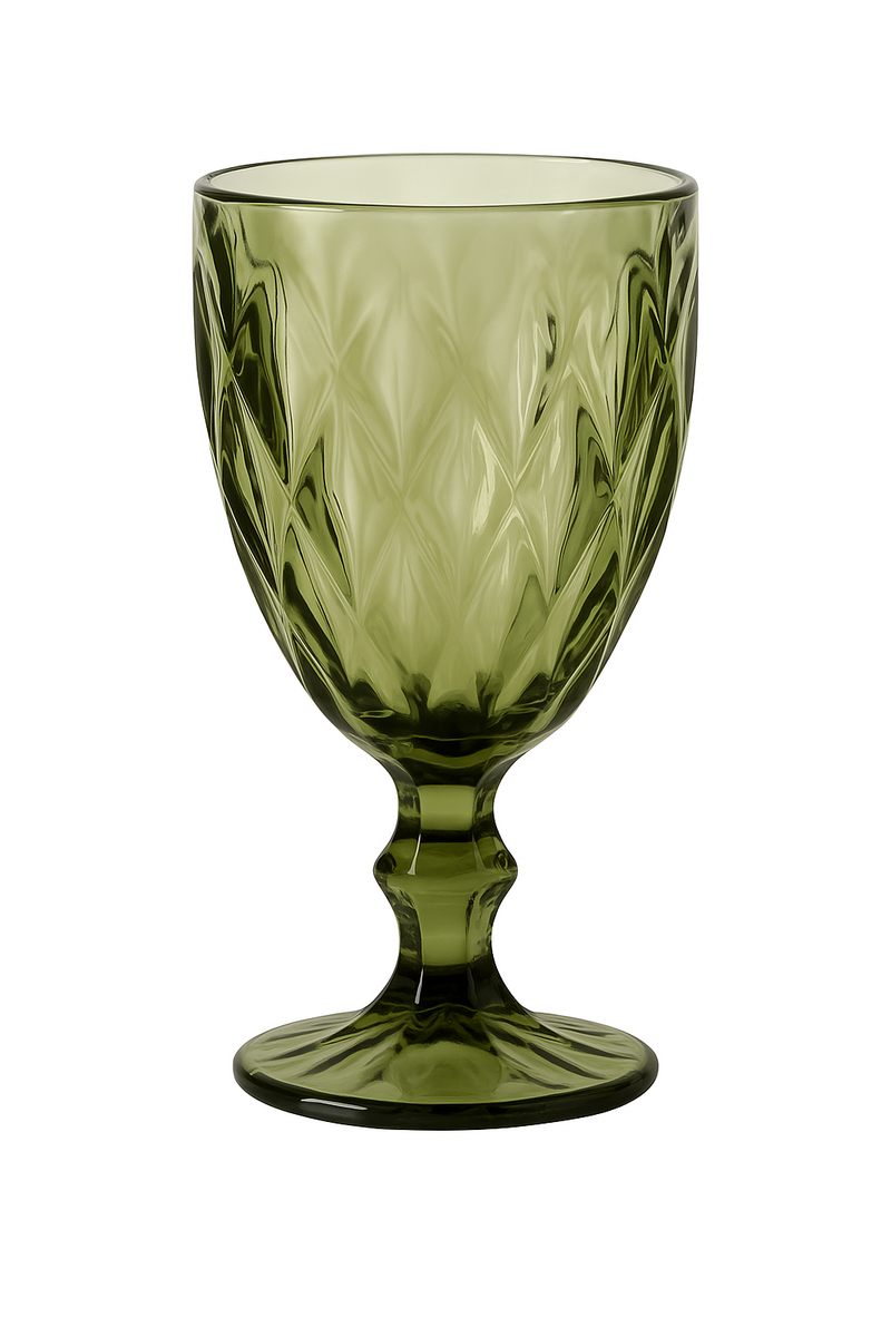 Verres vin cristal sculpté style vintage champagne jus