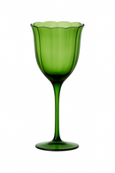 Verres vin vintage motif floral style cristal