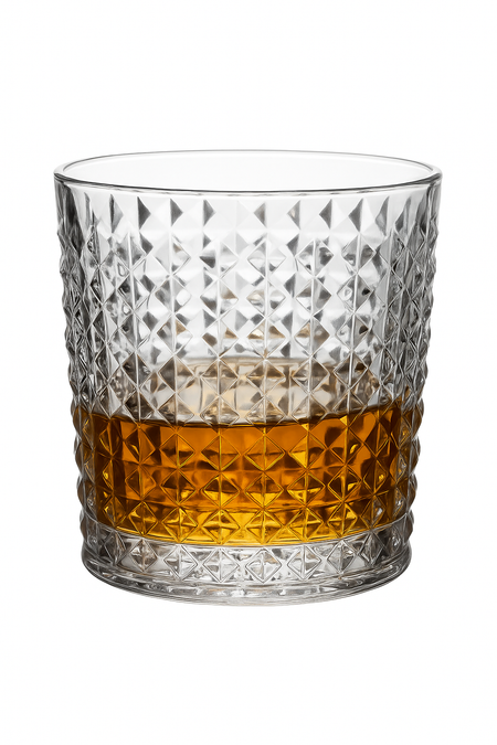 Verres whisky old fashioned motif relief élégant cadeau