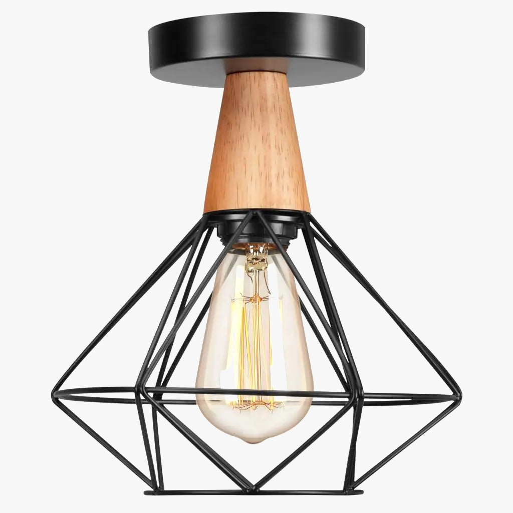Vintage plafonnier moderne nordique rétro fer plafonnier décor pour salon barre noir Loft E27 maison éclairage Cage luminaire
