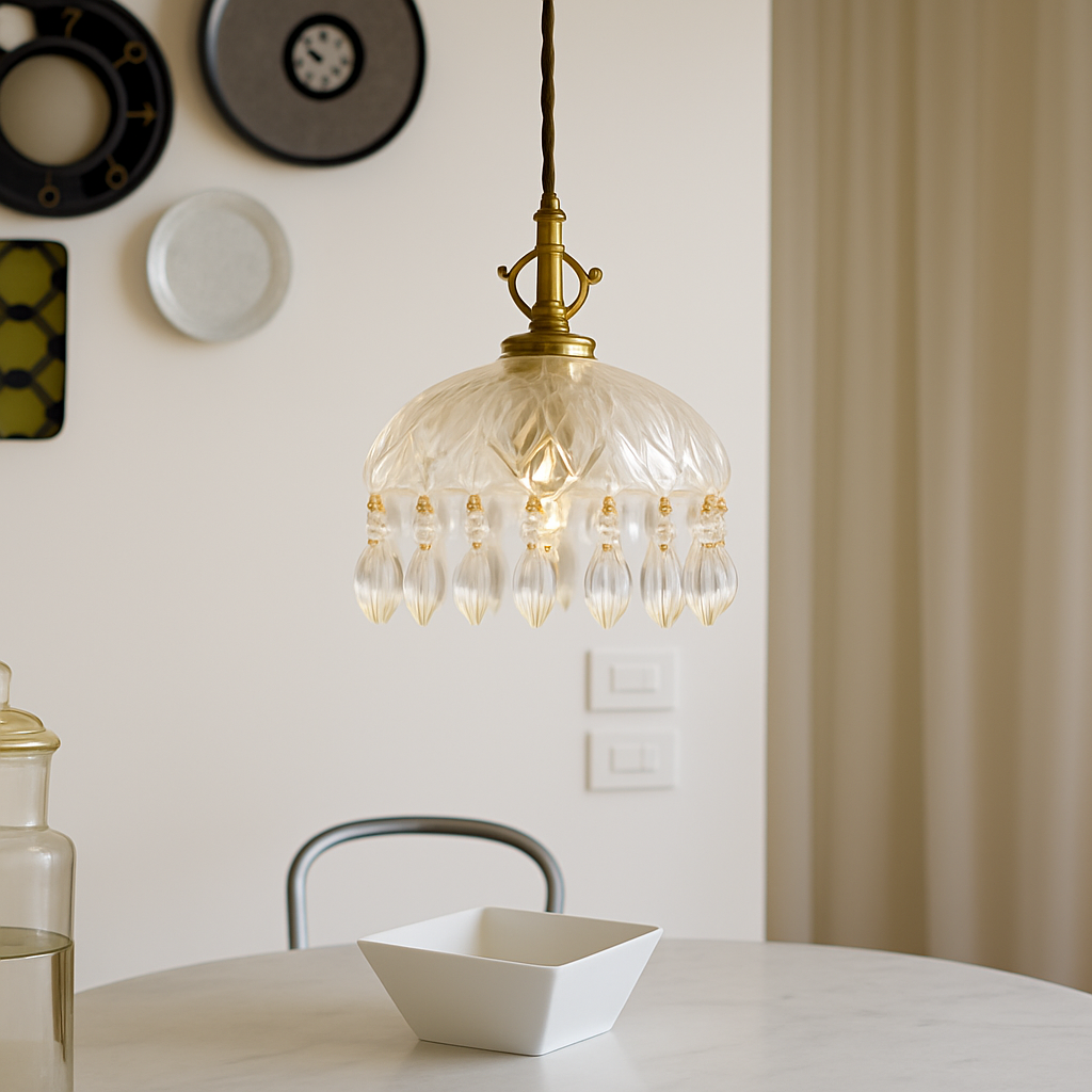 YEBMLP Suspension en verre rétro français d'intérieur à LED - vue 3 sur 8