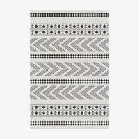 Tapis rectangle aux motifs géométriques gris style Keecy