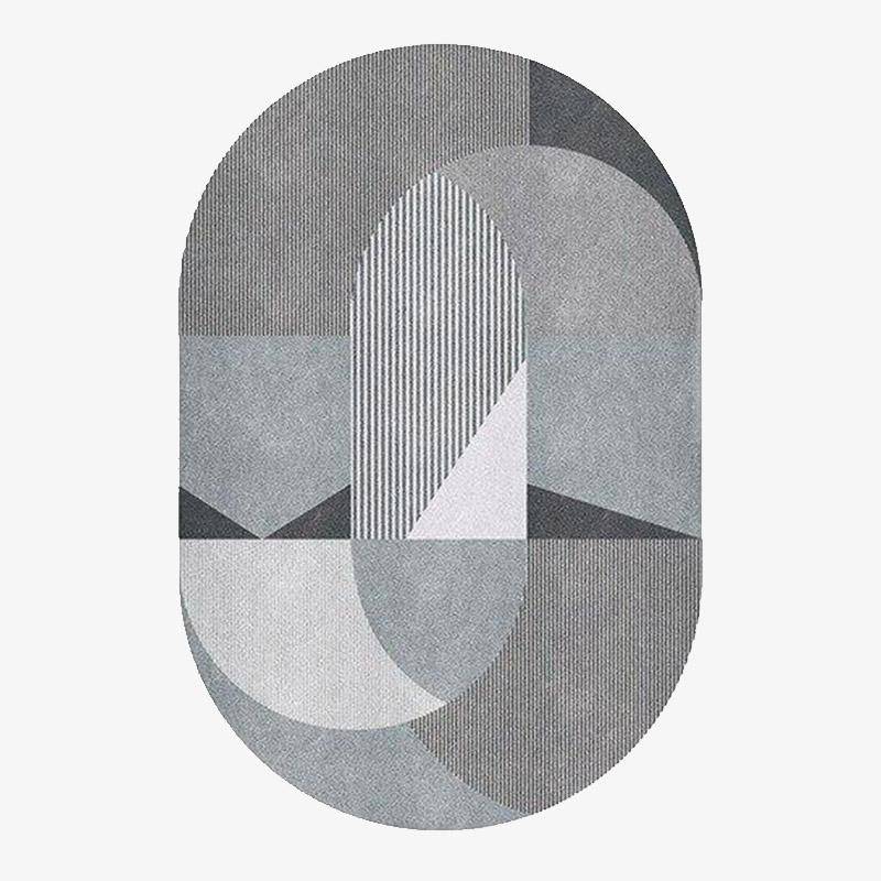 Tapis ovale moderne aux formes géométriques Sofa A