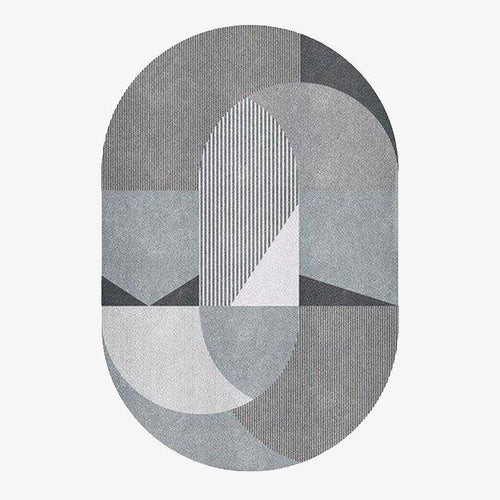 Tapis ovale moderne aux formes géométriques Sofa A