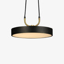 Suspension design à LED disque aux bords épais métal noir