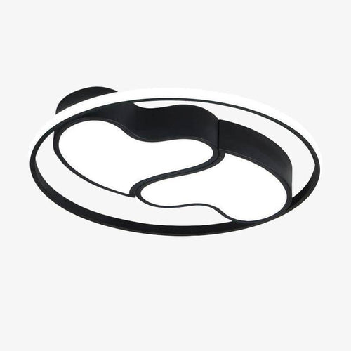 Plafonnier design LED coeurs encerclés noir et blanc Bwart