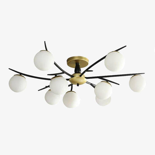 Plafonnier design à LED en métal avec plusieurs boules en verre Loft